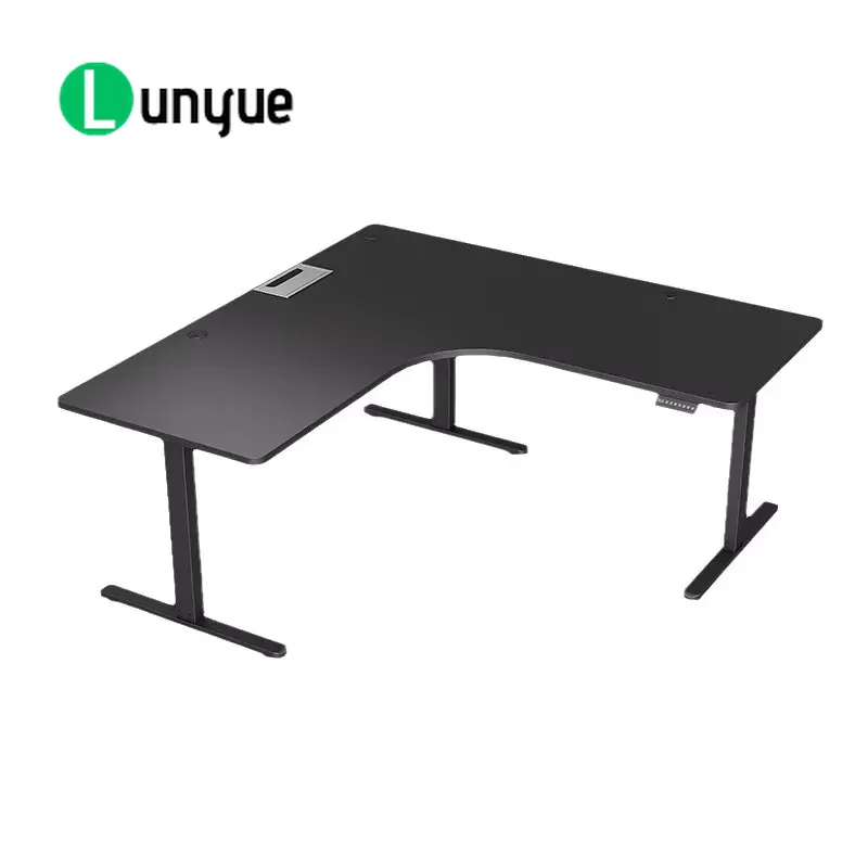 Desk Setup L Shaped - Modern Steel Height Adjustable L Shaped