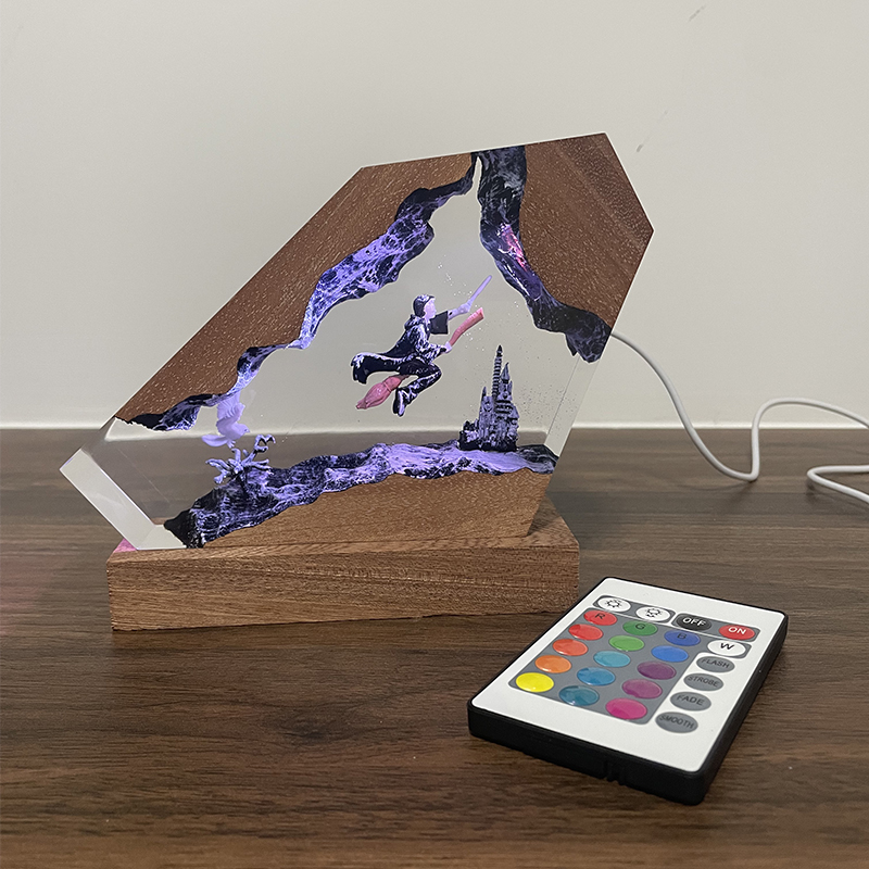 Wood Resin Epoxy Lamp Wizard B - огляд і ціна Desk Setup Lamp