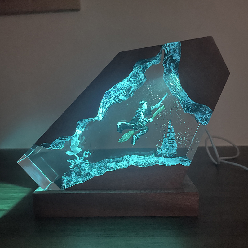 Wood Resin Epoxy Lamp Wizard B - огляд і ціна Desk Setup Lamp