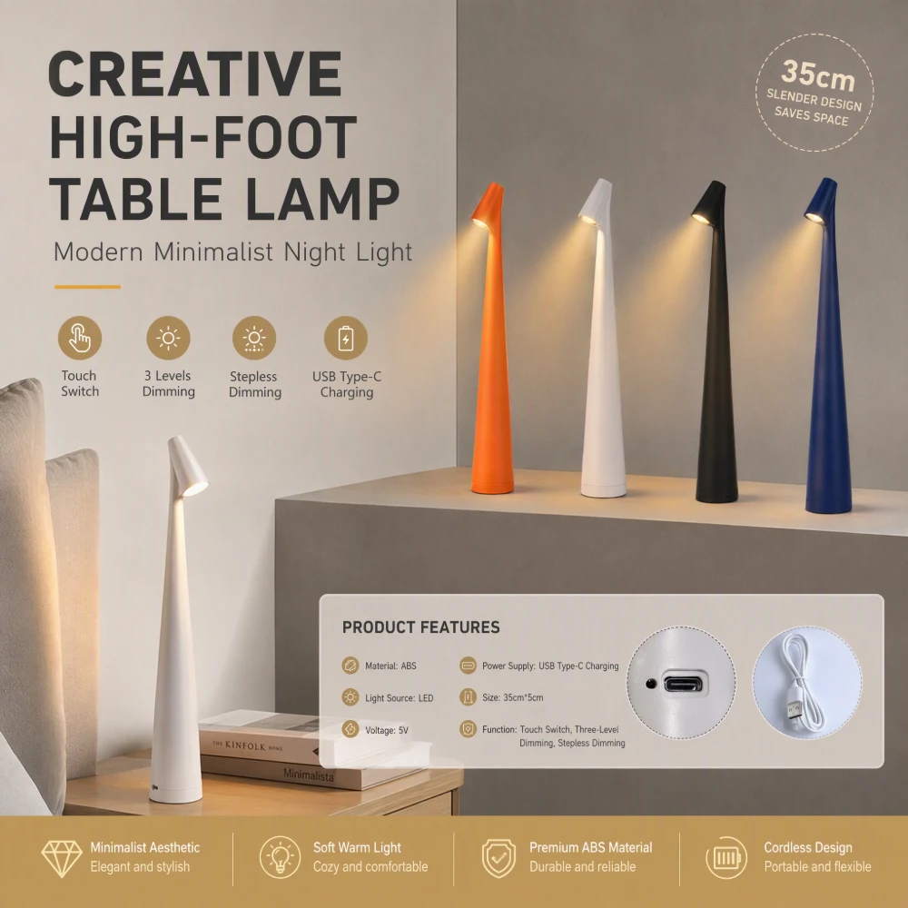 LED Table Lamp USB Charging At - огляд і ціна Desk Setup Minimalist