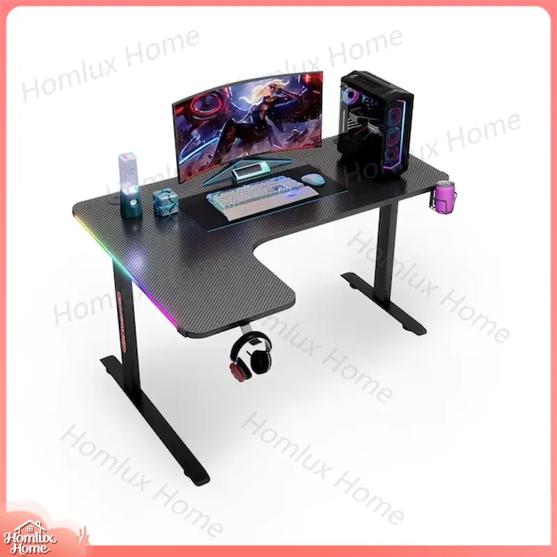 Large L-Shaped RGB LED Gaming  - огляд і ціна Desk Setup L Shaped